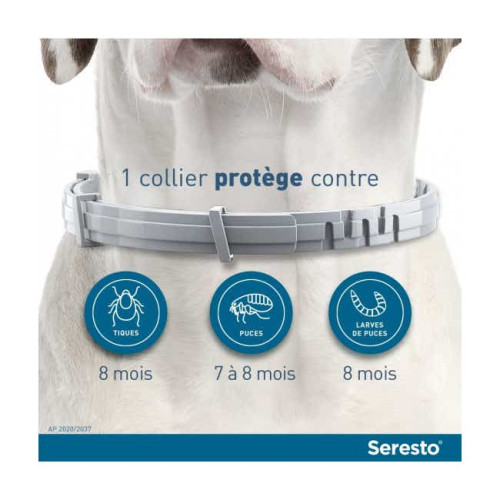 ELANCO SERESTO Collier Antiparasitaire 2 Colliers Chiens -8kg