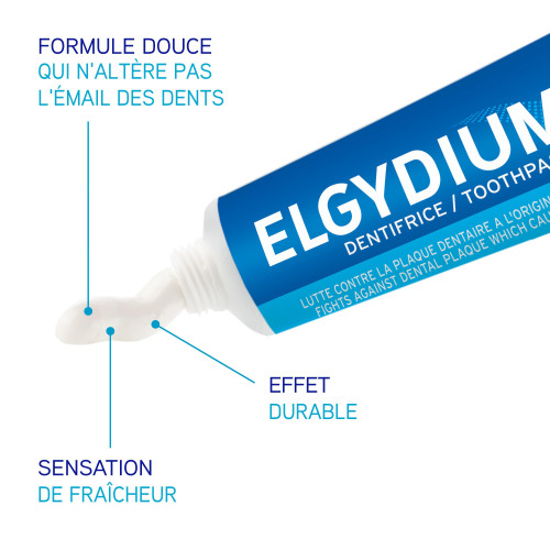ELGYDIUM Dentifrice Anti Plaque 75ml - Hygiène et Fraîcheur