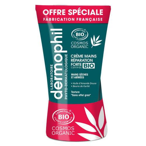 Dermophil Indien Crème Mains Réparation Forte 2x75ml - Soin Intense