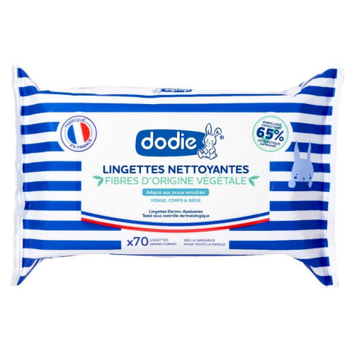 DODIE Lingettes Nettoyantes 70pcs - Apaisantes, Hydratantes