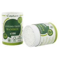 ESTIPHARM Cotons Tiges Bambou 100 Pièces - Biodégradables et Doux