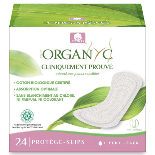 Organyc Protège-Slips 24 - Doux, Bio, Hypoallergénique, Vegan