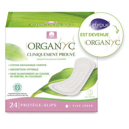Organyc Protège-Slips 24 - Doux, Bio, Hypoallergénique, Vegan