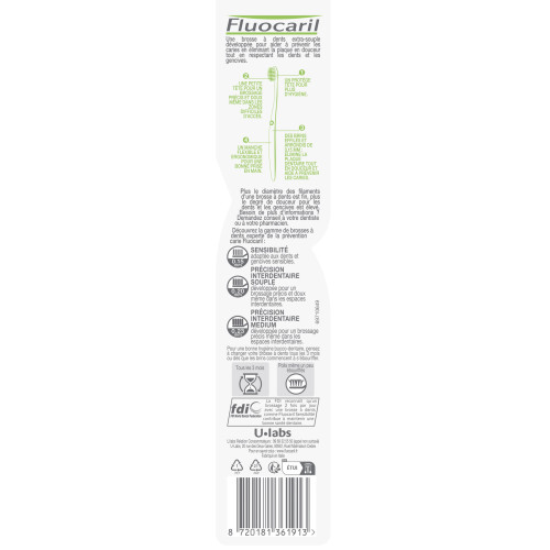 FLUOCARIL Brosse Sensibilité Extra-Souple - Prévention Caries Douceur