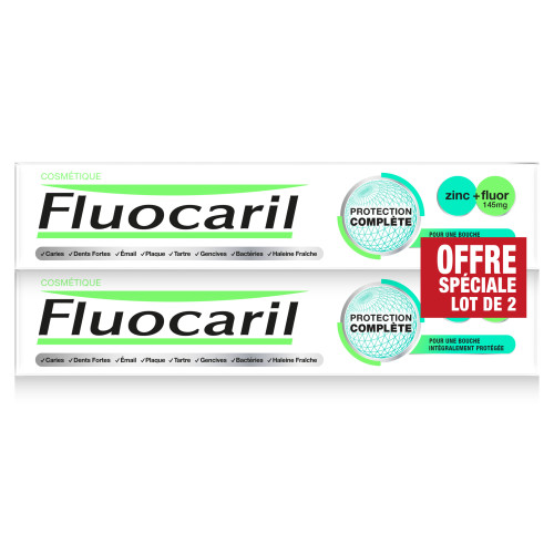 Protection Complète Dentifrice Zinc+Fluor 145 mg 2 x 75 ml