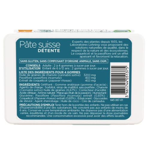Pâte suisse Détente 40 gommes