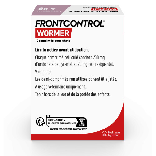 Frontline Frontcontrol Vermifuge Chat 2 Comprimés Protection Parasites