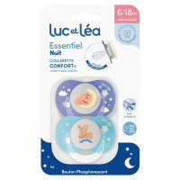 Luc et Léa Essentiel Nuit 2 Sucettes 6-18 Mois Confort Sécurité