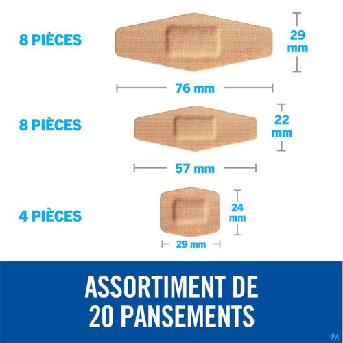 Nexcare Pansements Duo Tenue 24h 20pcs Protection Étanche Confort