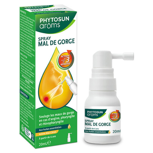 Phytosun Arôms Spray Gorge 20ml Soulage Angine Miel Citron