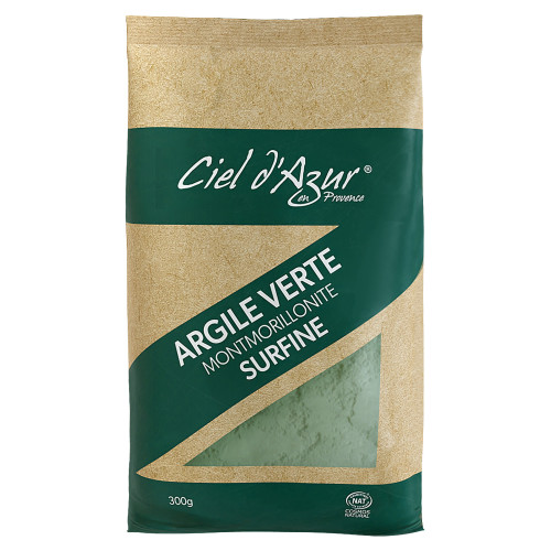 Argile Verte Surfine Ciel d'Azur 300g - Purifie & Apaise Peaux Grasses