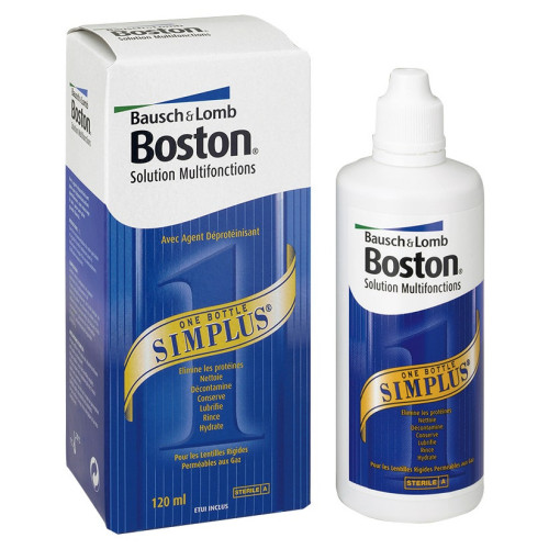 BAUSCH & LOMB Boston Simplus 120mL - Hydrate et Nettoie Lentilles