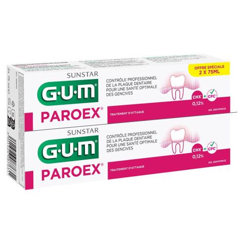GUM PAROEX Dentifrice 75mL - Anti-plaque et santé des gencives