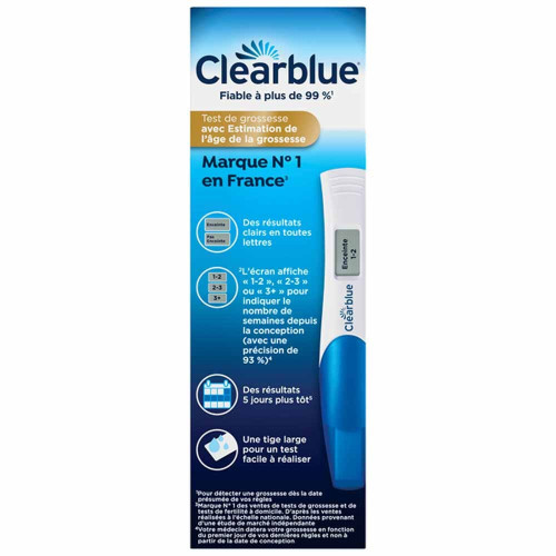 Clearblue Digital Test Grossesse 2 Tests - Estimation Âge Grossesse