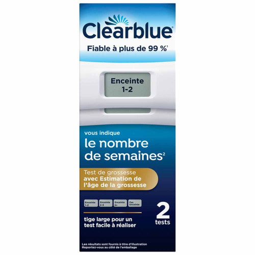 Clearblue Digital Test Grossesse 2 Tests - Estimation Âge Grossesse