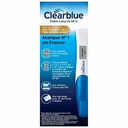 Clearblue Digital Test Grossesse 2 Tests - Estimation Âge Grossesse