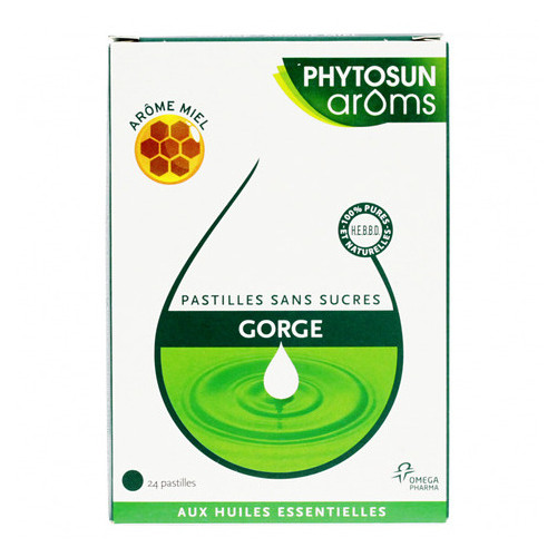 Phytosun Aroms Pastilles Gorge 24 Pastilles Miel - Soulage Maux Hiver