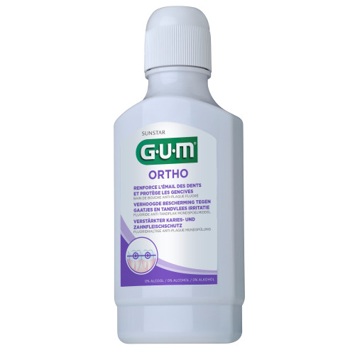 GUM Ortho Bain Bouche 300mL - Anti-plaque, Renforce Émail