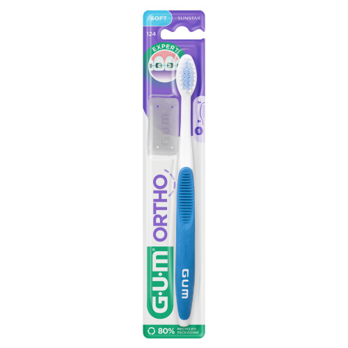 GUM ORTHO Brosse à Dents 124 Souple - Nettoyage Optimal