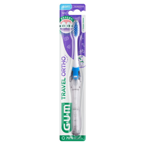 GUM Ortho Brosse à Dents Souple 125 - Nettoyage Optimal