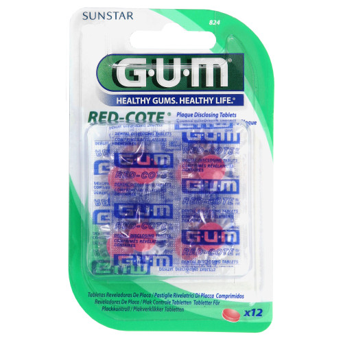 GUM Comprimés Révélateurs Plaque Dentaire 12pcs Cerise