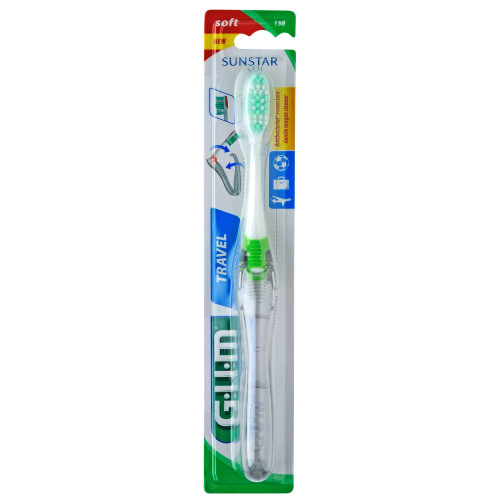 GUM Brosse Voyage 158 - Compacte et Antibactérienne