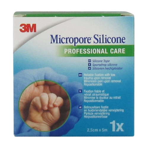 3M Micropore Sparadrap Silicone 25mmx5m - Sécurité et Confort