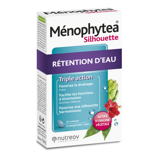 MENOPHYTEA Silhouette Rétention Eau 30 Comprimés - Elimination Toxines