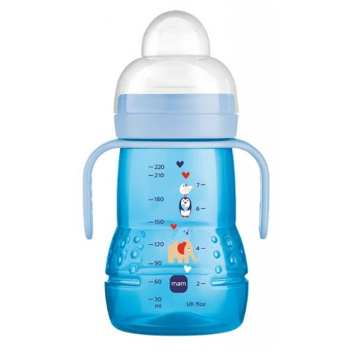 MAM Biberon Transition 4 mois+ Vert 220mL - Sans BPA, Antifuite