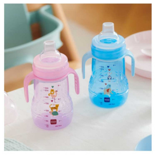 MAM Biberon Transition 4 mois+ Vert 220mL - Sans BPA, Antifuite