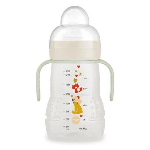 MAM Biberon Transition 4 mois+ Vert 220mL - Sans BPA, Antifuite