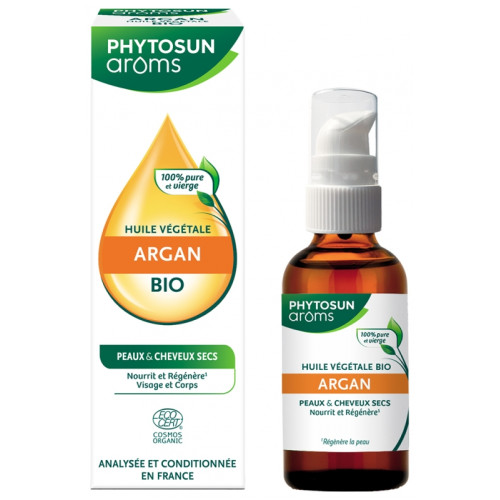 Phytosun Arôms Huile Argan Bio 50ml - Nourrit et Régénère la Peau