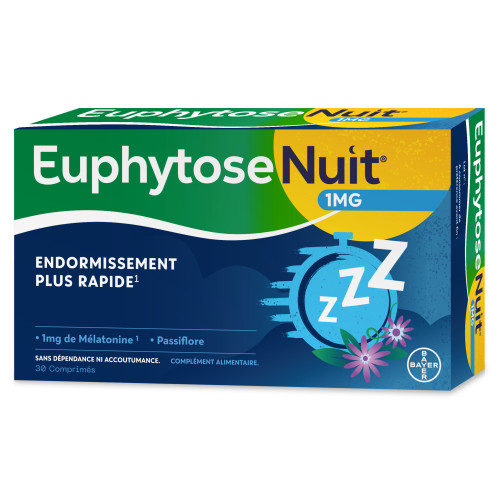 Bayer Euphytose Nuit 30 Comprimés - Sommeil de Qualité