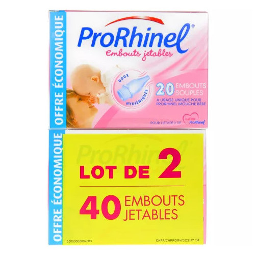 PRORHINEL Embouts Jetables Bébé 40 pièces - Hygiène Nasale Optimale