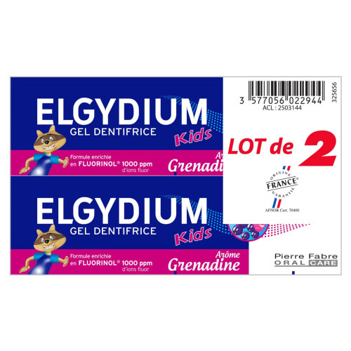 ELGYDIUM Kids Gel Dentifrice 2x50ml Protection Caries 2/6 Ans