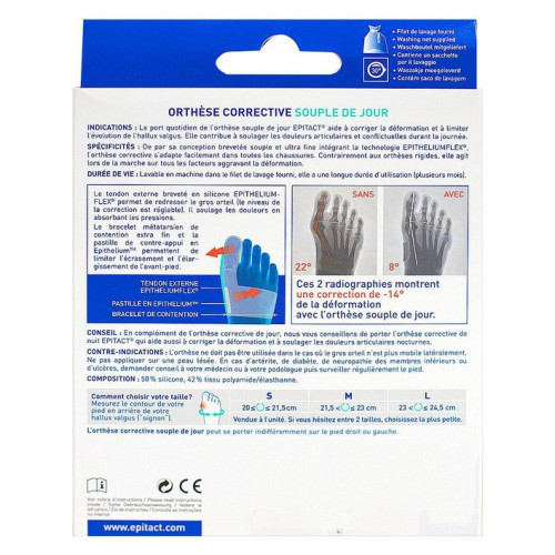 EPITACT Orthèse Corrective Hallux Valgus S - Soulagement Efficace