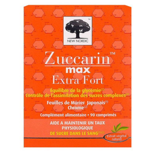 New Nordic Zuccarin Max Extra Fort 90 Comprimés