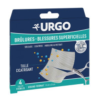 URGO Tulles Brûlures Blessures 4 unités - Soulagement rapide sur