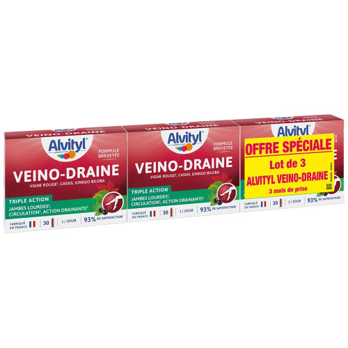 URGO GoVital Veino-Draine 3x30 Comprimés - Jambes légères et Drainage