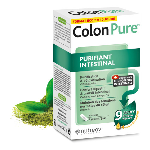 NUTREOV Colonpure 80 Gélules - Cure Detox pour un Colon Sain