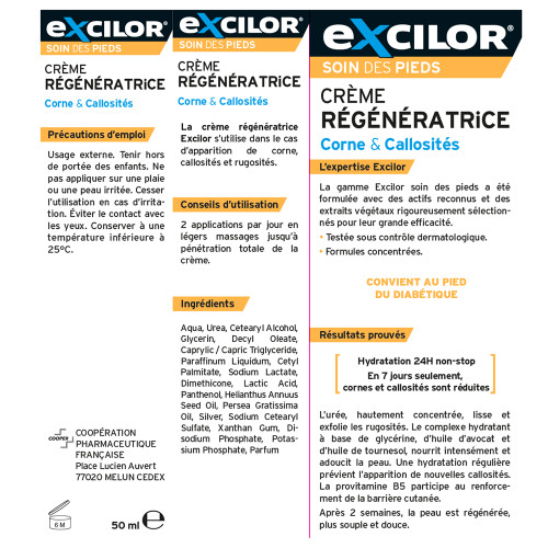 Excilor Crème Anti-callosités 50ml - Réduit Corne et Callosités