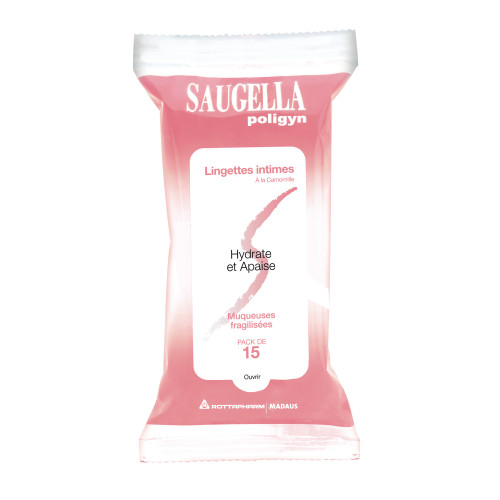 Saugella Poligyn 15 Lingettes Apaisantes Parapharmacie