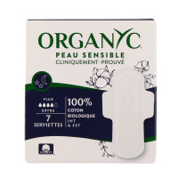 Serviettes Flux Extra Night x7 En Coton Biologique Organyc