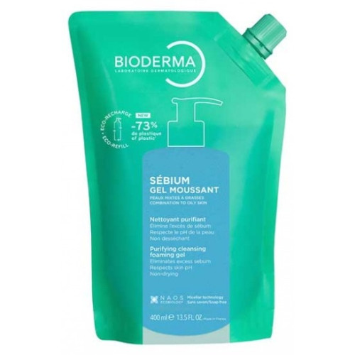 Bioderma Sébium Gel Nettoyant Purifiant - 400ml Éco-Recharge