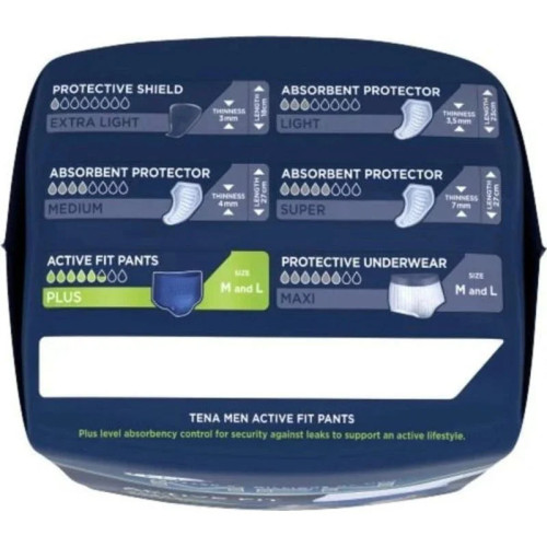 TENA Protec Urinaire Homme L - Absorption 1010ml, 8 Sacs