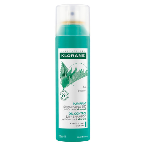 Shampoing sec Klorane Ortie+Vit E - Nettoyage express cheveux gras