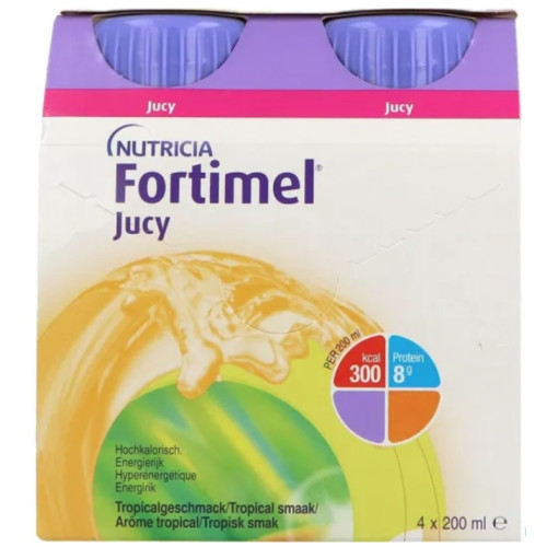 Fortimel Tropical 4x200ml : Complément nutritionnel sans lipides