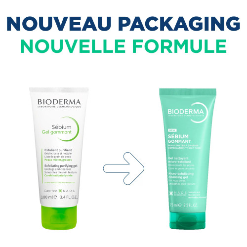Gommant Bioderma : Nettoyage profond & pores désobstrués - 75ml