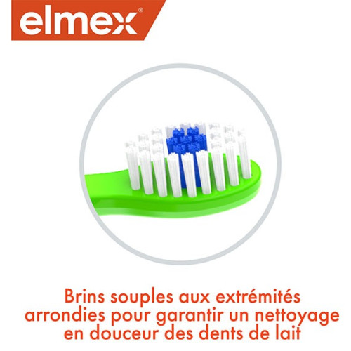 Elmex Brosse à dents enfant 3-6 ans : Nettoyage doux & ludique