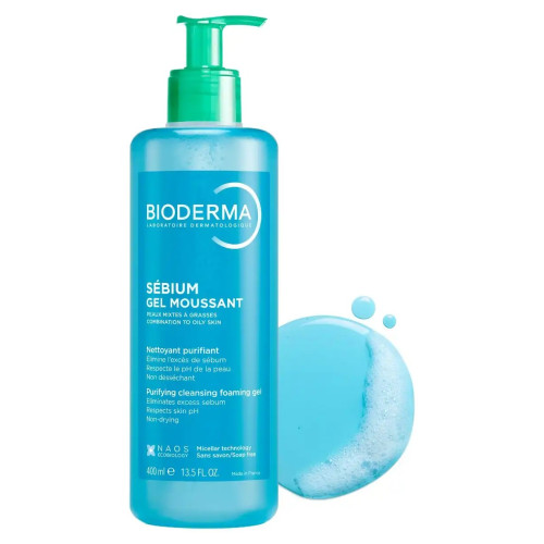 Bioderma Sébium Gel Nettoyant : Purifie peaux mixtes/grasses